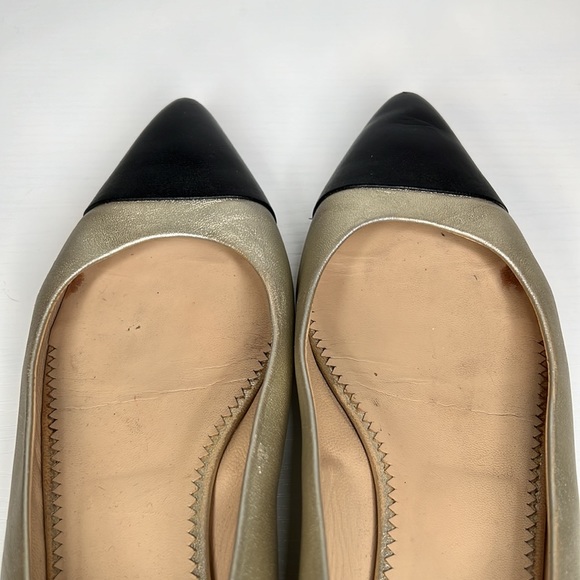 Chanel Ballerina Flats Gold/Black Sz 36.5 - Picture 6 of 12